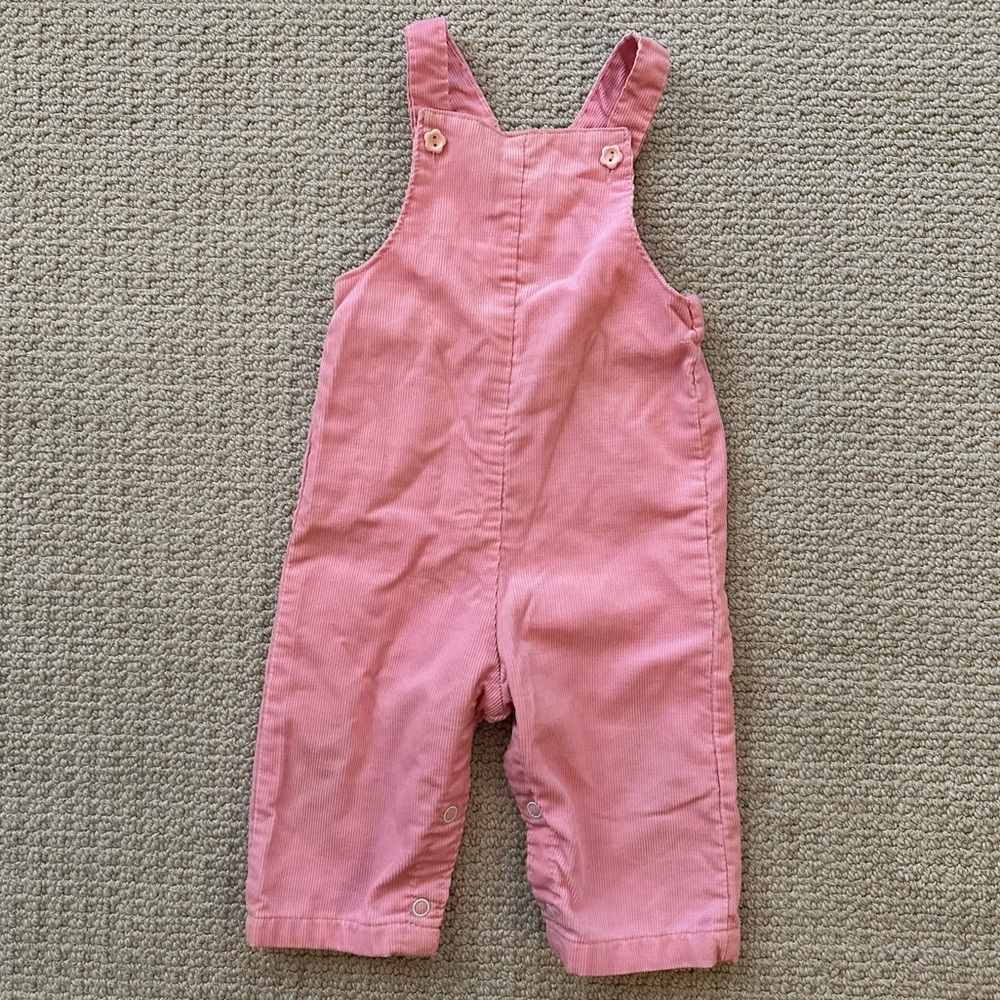 Vintage Healthtex Pink Corduroy Girls Overalls 12mo 80s 70s